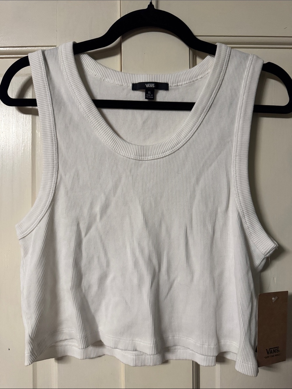 NWT- Vans White Ribbed Cropped Tank